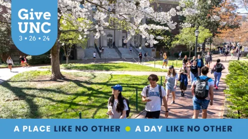 Students walking across campus