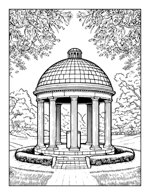 Old Well Coloring Book Page